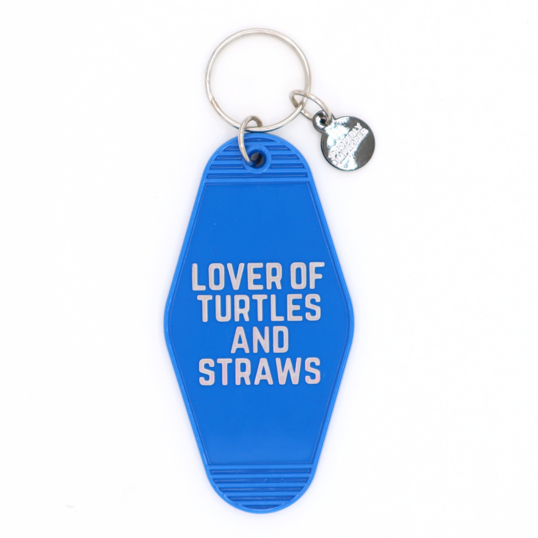 Lover of Turtles and Straws - Keychain