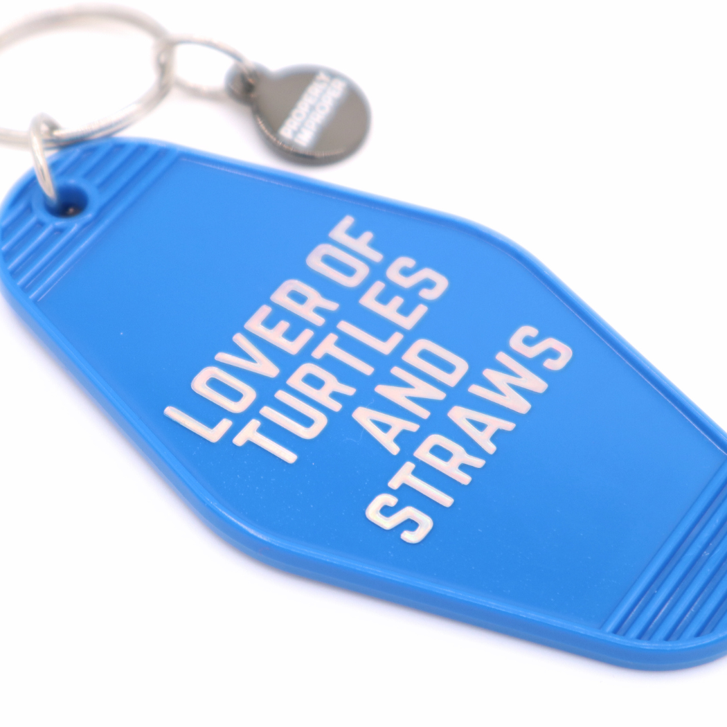 Lover of Turtles and Straws - Keychain