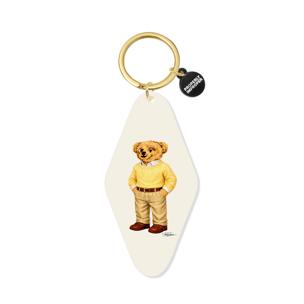 Yellow Sweater Bear - Printed Keychain