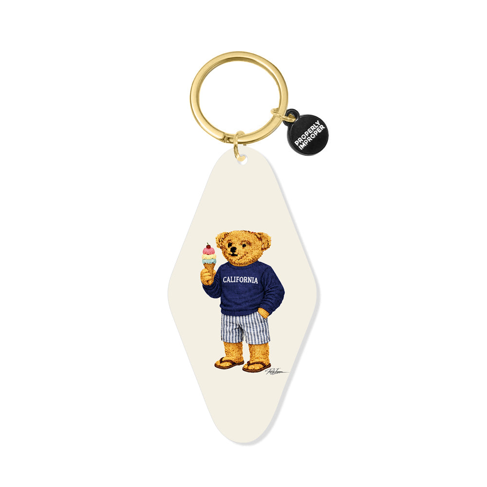 CA Sweater Bear and Ice Cream - Printed Keychain