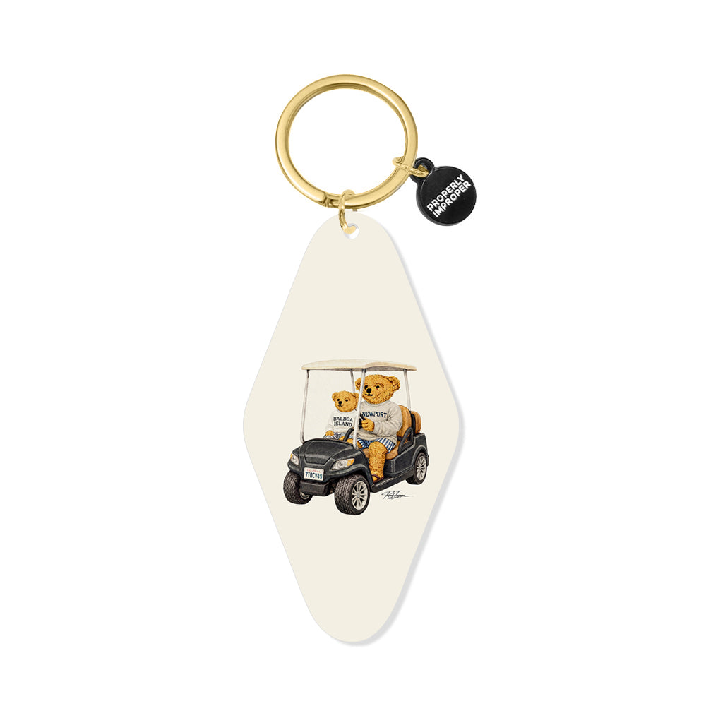 Papa and Child Golf Cart - Printed Keychain