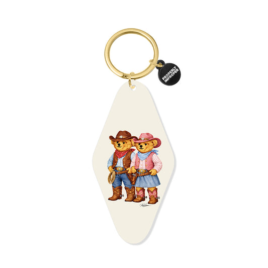 Western Couple Bears - Printed Keychain