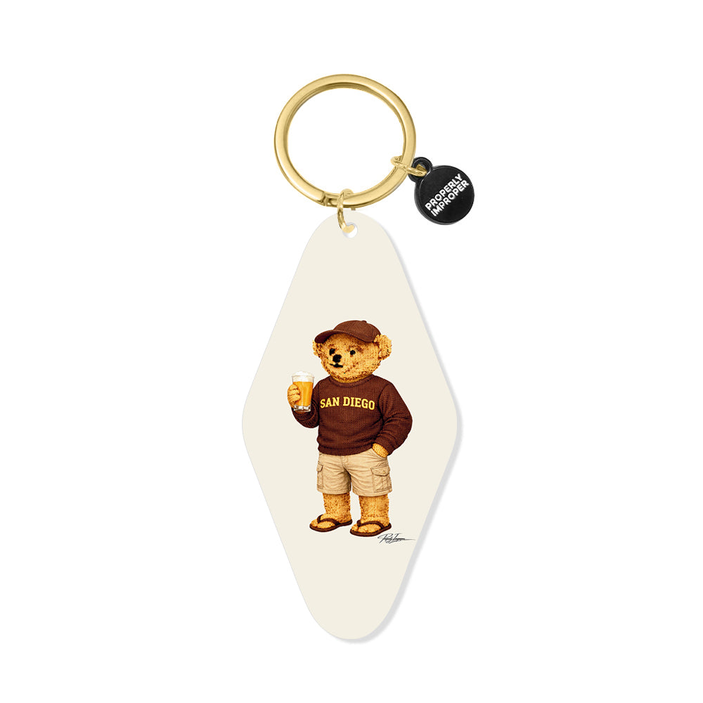 San Diego Sweatshirt with Beer Bear - Printed Keychain