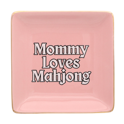 Mommy Loves Mahjong - Square Trinket Tray