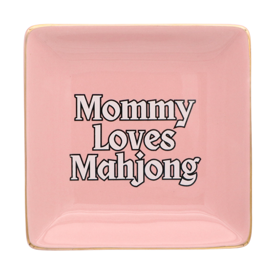 Mommy Loves Mahjong - Square Trinket Tray