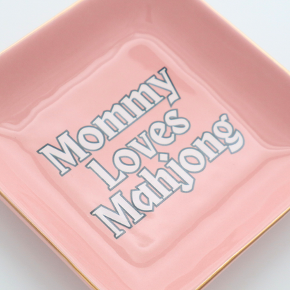 Mommy Loves Mahjong - Square Trinket Tray