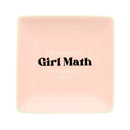 I Majored In Girl Math - Square Trinket Tray