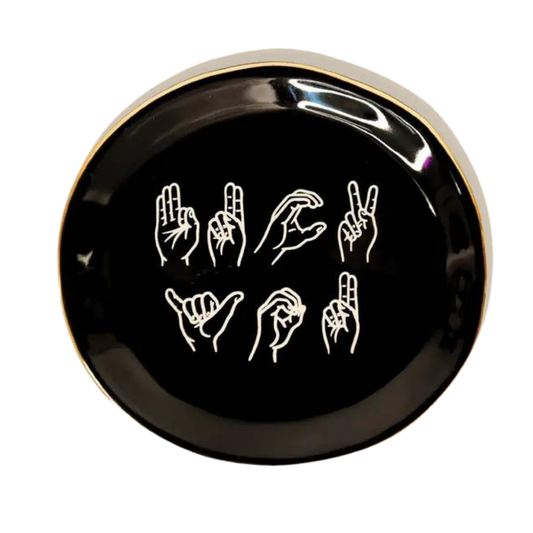 ASL Fuck You - Round Trinket Tray