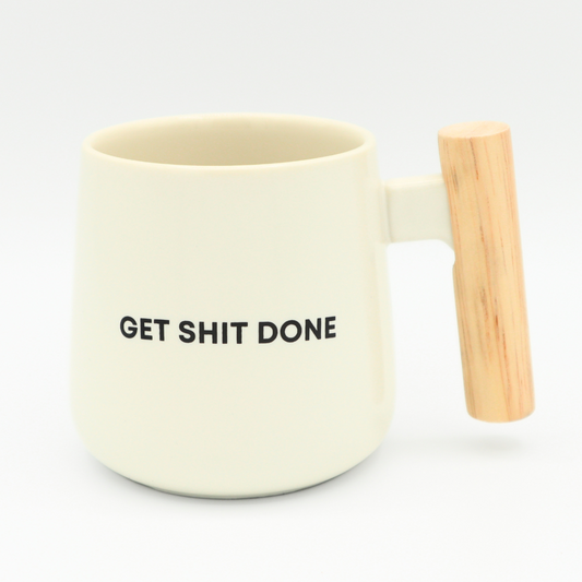 Get Shit Done - Organic Ceramic Mug with Bamboo Handle
