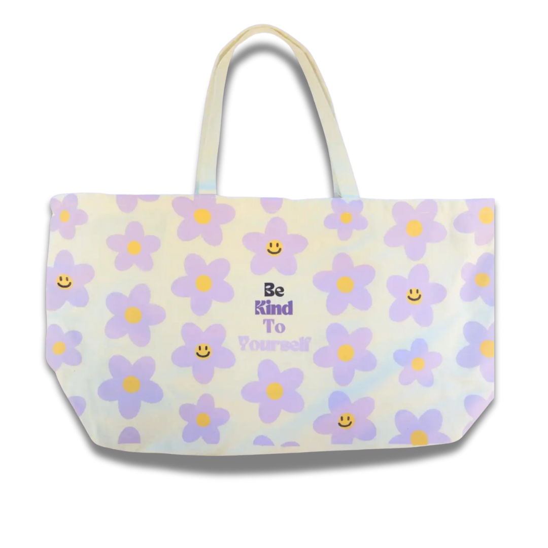 Be Kind To Yourself Large Canvas Tote Bag