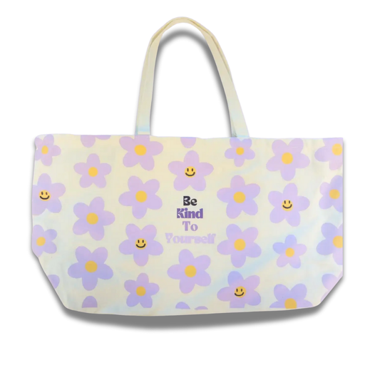 Be Kind To Yourself Large Canvas Tote Bag