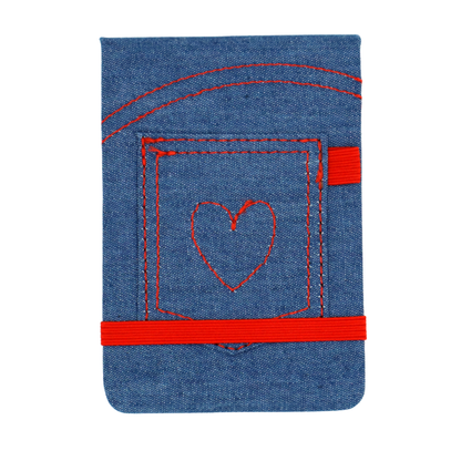 Leatherette Pocket Journal Denim Pocket