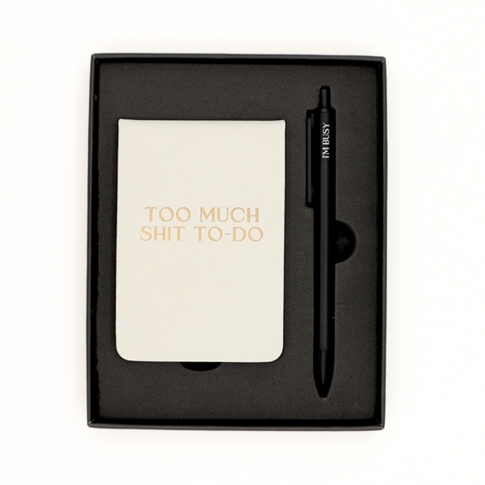 Too Much Shit To Do - Pocket Journal & Pen Box Set
