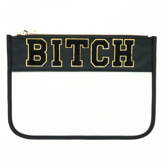 Bitch Nylon Clear Pouch w/ Chenille Patch Letters