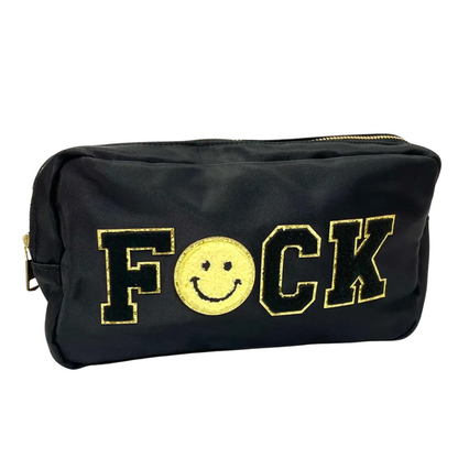 Fuck With Smiley Face Chenille Patches Pouch