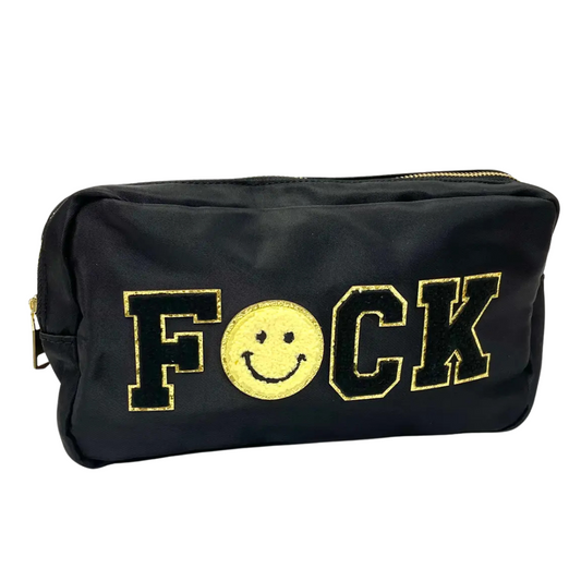 Fuck With Smiley Face Chenille Patches Pouch