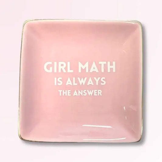 'Girl Math' - Square Trinket Tray