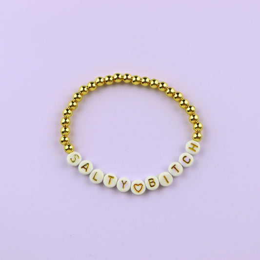 Gold Filled Ball Beaded Message Bracelets