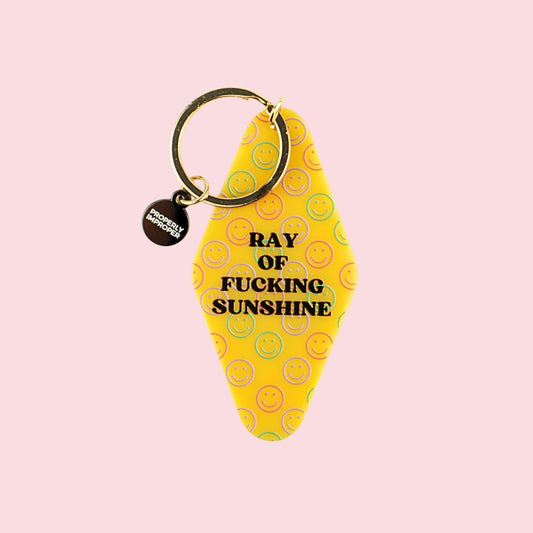 Ray of Fucking Sunshine Smiley Keychain