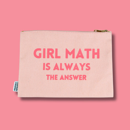 Girl Math Is Always The Answer Canvas Pouch