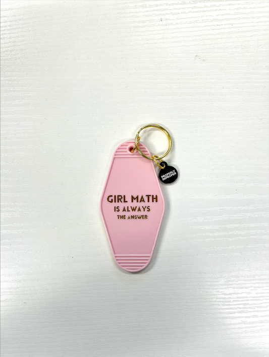 Girl Math Is Always The Answer Keychain - Hot Stamped