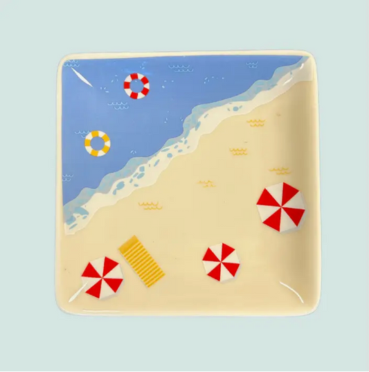 Beach Scene Square Tray