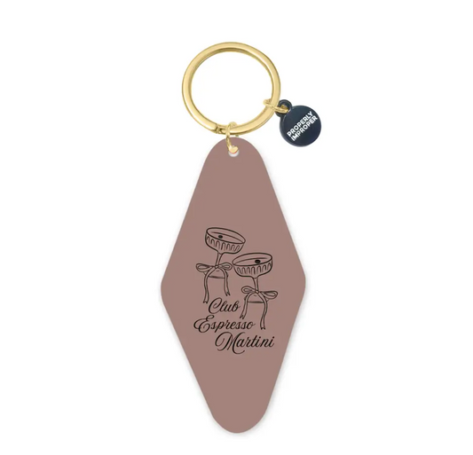 Espresso Martini Club Brown Printed Keychain