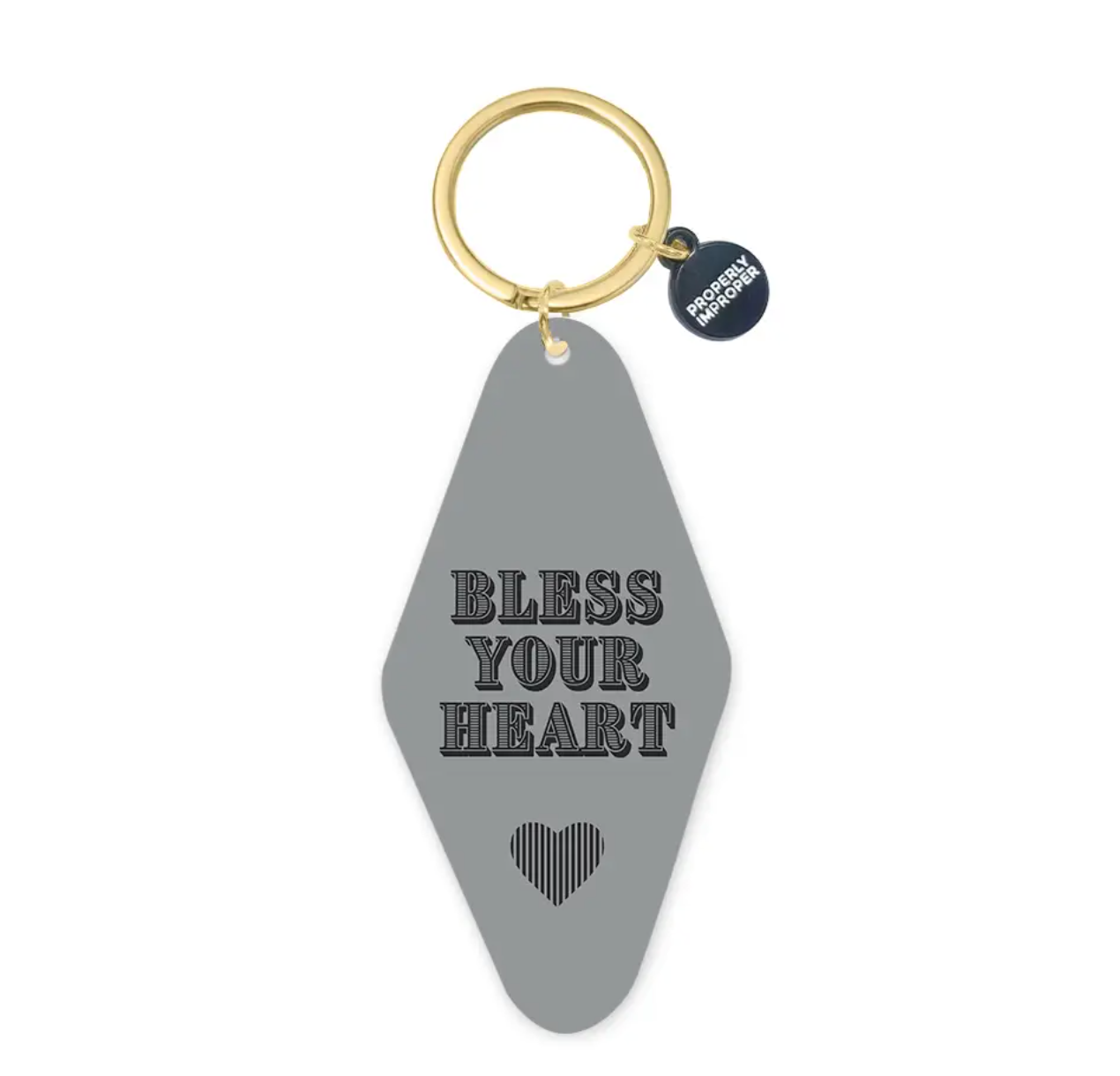 Bless Your Heart Gray Printed Keychain