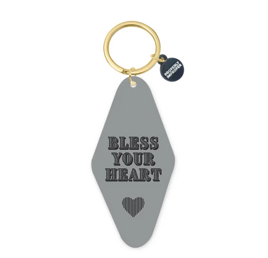 Bless Your Heart Gray Printed Keychain