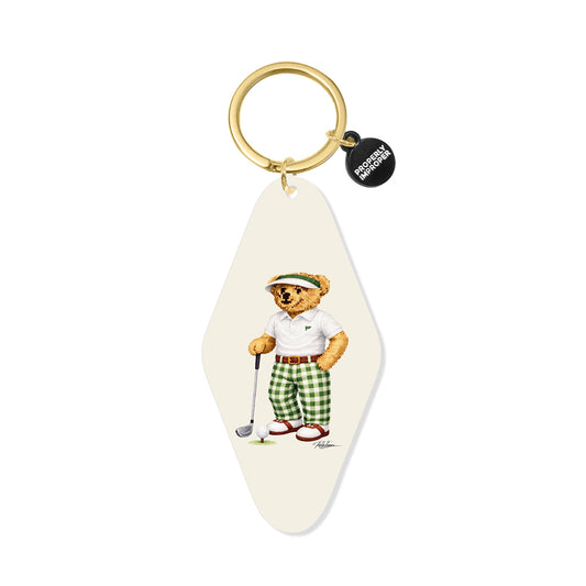 Golfer Bear - Printed Keychain