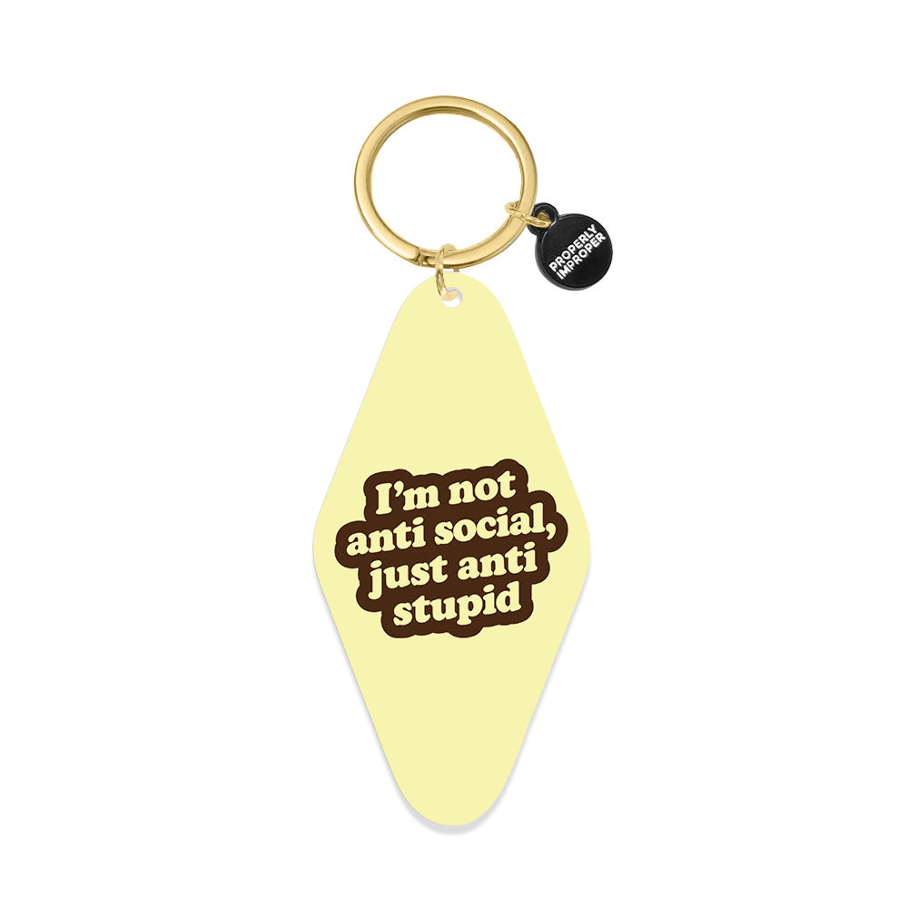 Printed Keychain I'm Not Anti Social