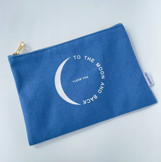 I Love You To The Moon and Back Canvas Pouch